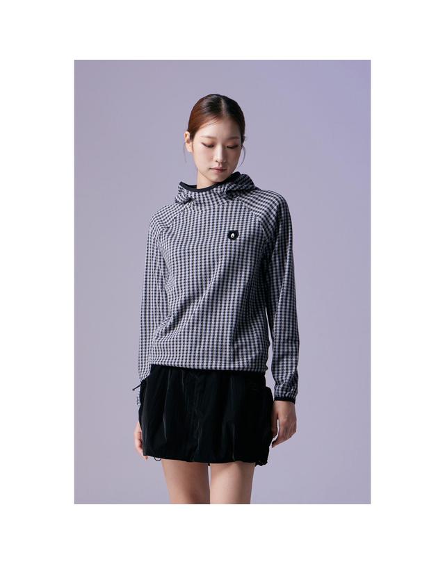 골든베어 (여성) Check Thermal Quarter-Zip Mid-Layer G5TAW26502BKX 착용컷