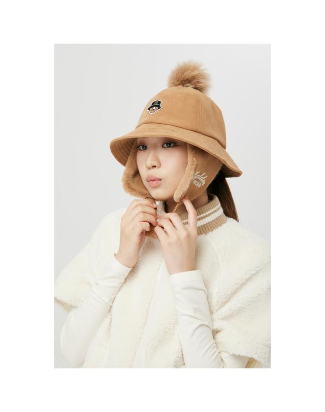 골든베어 (여성) Corduroy Earflap Buckethat G6RAX26400BRX 착용컷