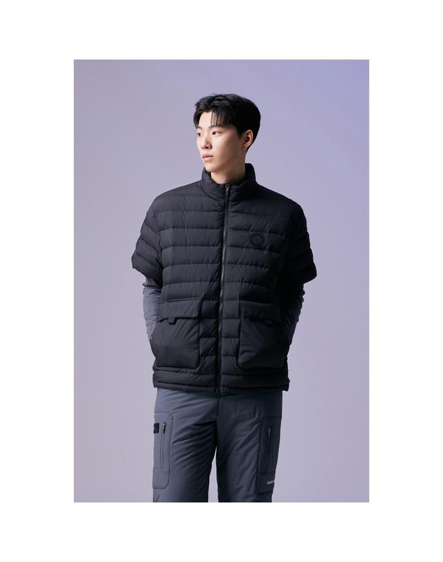 골든베어 (남성) Quilted Half Sleeve Down Jumper G4UAW26503BKX 착용컷