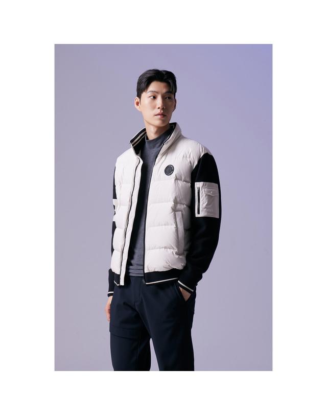 골든베어 (남성) Knit Hybrid Down Jumper G4UAW26701IVX 착용컷