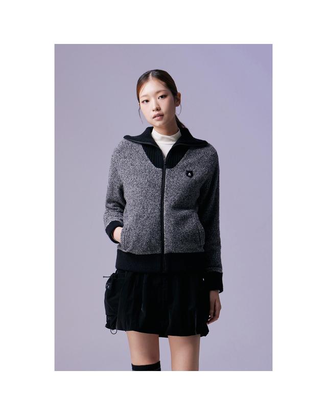 골든베어 (여성) Melange Neck Point Sweater G5WAW26701DGX 착용컷