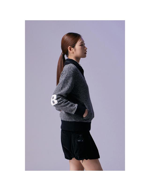 골든베어 (여성) Melange Neck Point Sweater G5WAW26701DGX 착용컷