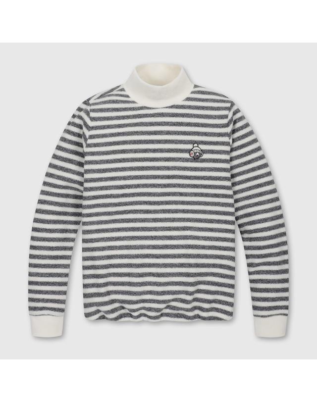 골든베어 (여성) Stripe Turtle Neck T-shirt G5TAW26006IVX 착용컷