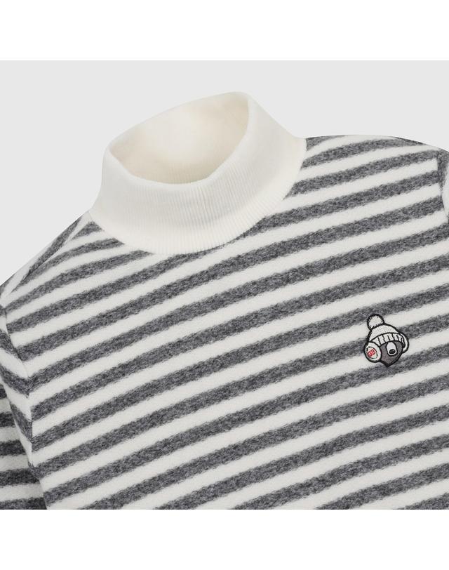 골든베어 (여성) Stripe Turtle Neck T-shirt G5TAW26006IVX 착용컷