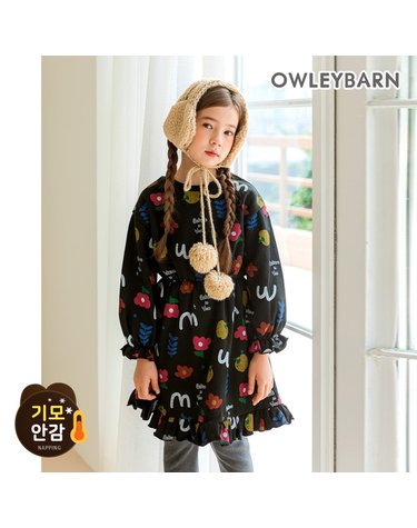 [보리보리]  와글와글 기모 원피스블랙