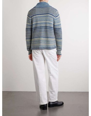 [해외직구] 26 F/W 더블알엘 숄칼라 스트라이프 코튼 & 린넨블렌드 가디건 782P05180 B0082021095
