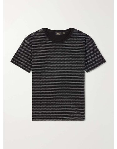[해외직구] 26 F/W 더블알엘 스트라이프 코튼-저지 자카드 티셔츠 782897199 B0082021112