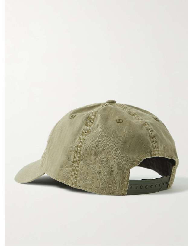 더블알엘 [해외직구] 26 F/W 더블알엘 LOGOAPPLIQUED 헤링본 코튼트윌 베이스볼 캡 782732202 B0080377463 착용컷