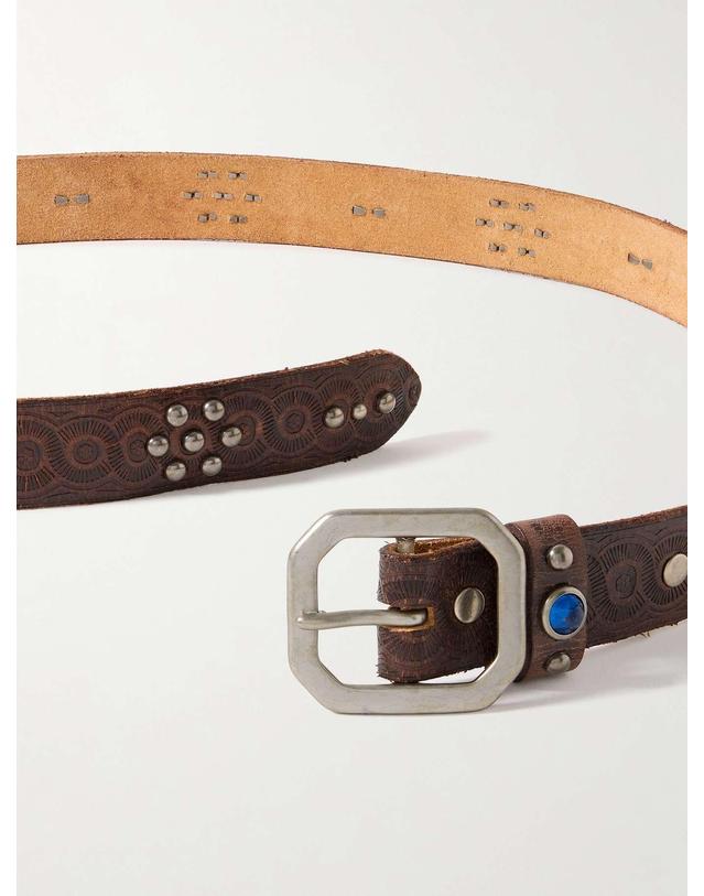 더블알엘 [해외직구] 더블알엘 3CM 디스트레스 장식 레더 벨트 417506305 B0081660518 착용컷