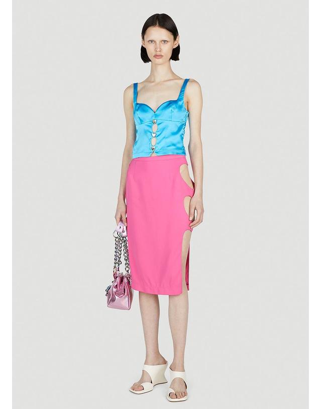 마르노 람발디 [해외직구] 23 S/S 마르코 람발디 컷 아웃 스커트 SK168SAN 014 B0110821623 착용컷