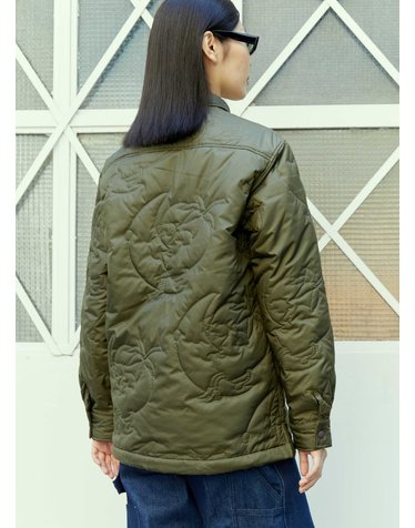 [해외직구] 23 F/W 스카이 하이 팜 워크웨어 팜 트리 퀼팅 오버셔츠 SHF04B212 GREEN B0110809997