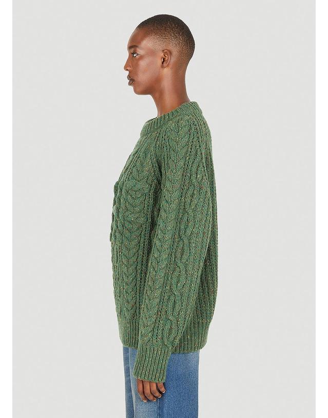 스카이 하이 팜 워크웨어 [해외직구] 22 F/W 스카이 하이 팜 워크웨어 케이블 니트 스웨터 SHF02N006 1 DARK GREEN B0110813711 착용컷