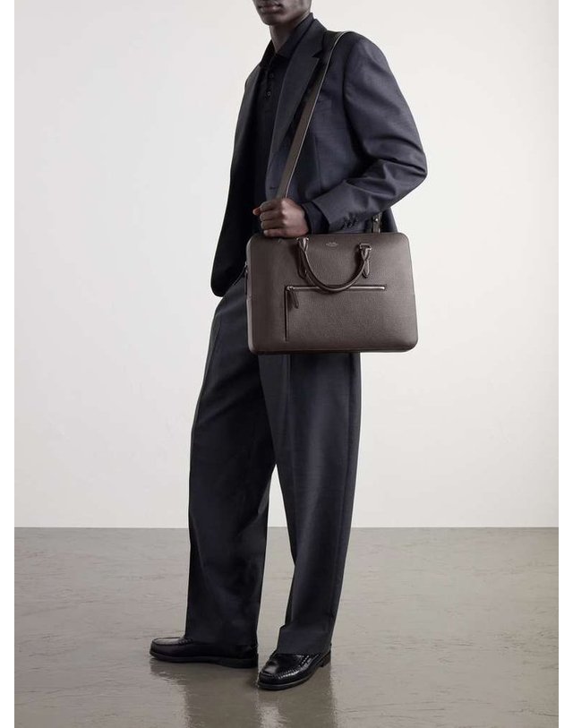 스마이슨 [해외직구] 스마이슨 풀그레인 레더 브리프케이스 1205354 SLIM BRIEFCASE ZIP FRONT - LUDLOW B0082268255 착용컷