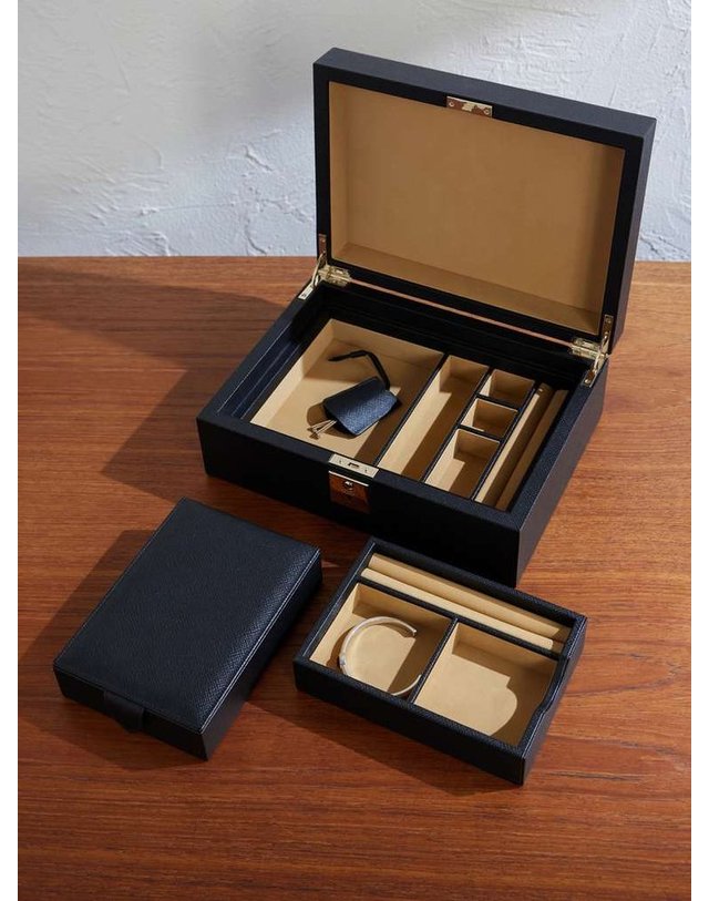 스마이슨 [해외직구] 스마이슨 파나마 크로스 레더 JEWELLERY 박스 1028660 JEWELLERY BOX WITH TRAVEL TRAY - PANAMA B0082269422 착용컷