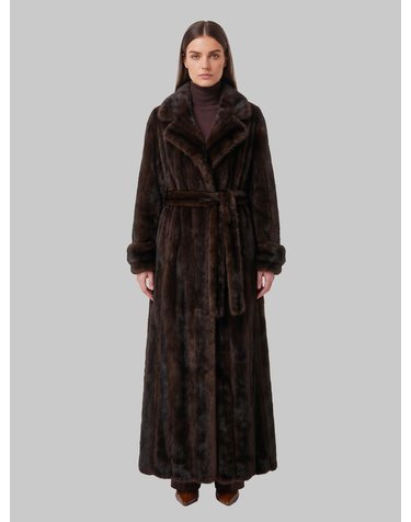 [해외직구] 26 F/W 다크 브라운 DAPH 페이크 퍼 패딩 트렌치 코트 COFS23034201DARK BROWN B0022335162