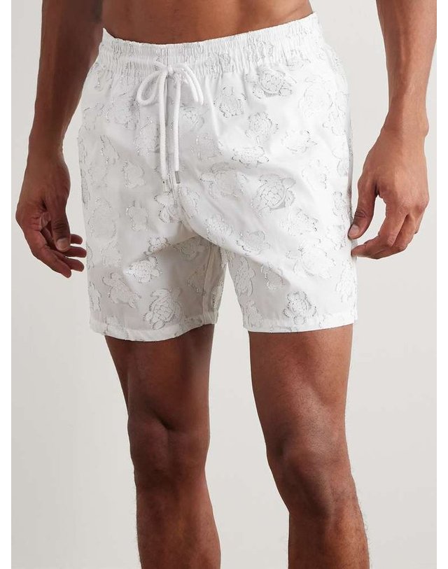 빌브레퀸 [해외직구] 빌레브레킨 MOOPEA 스트레이트레그 미드렝스 METALLICJACQUARD 수영 쇼츠 MPACA636 B0082128911 착용컷