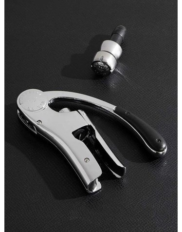 [해외직구] 아뜰리에두뱅 업 다운 실버톤 & 레더 CORKSCREW & CHAMPAGNE STOPPER 셋 095760-0 B0082123481