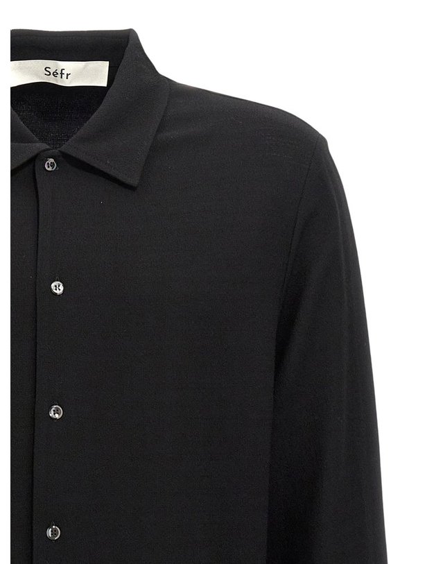 세퍼 [해외직구] 세퍼 SENSE BUTTONUP 셔츠 SENSEBLACKCREPE B0192313905 착용컷