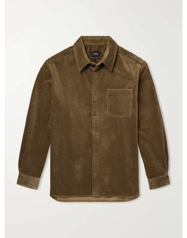 [해외직구] A.P.C 아페쎄 MATEO 로고-엠브로이드 코튼코듀로이 셔츠 COHSW-H32149 B0082279833