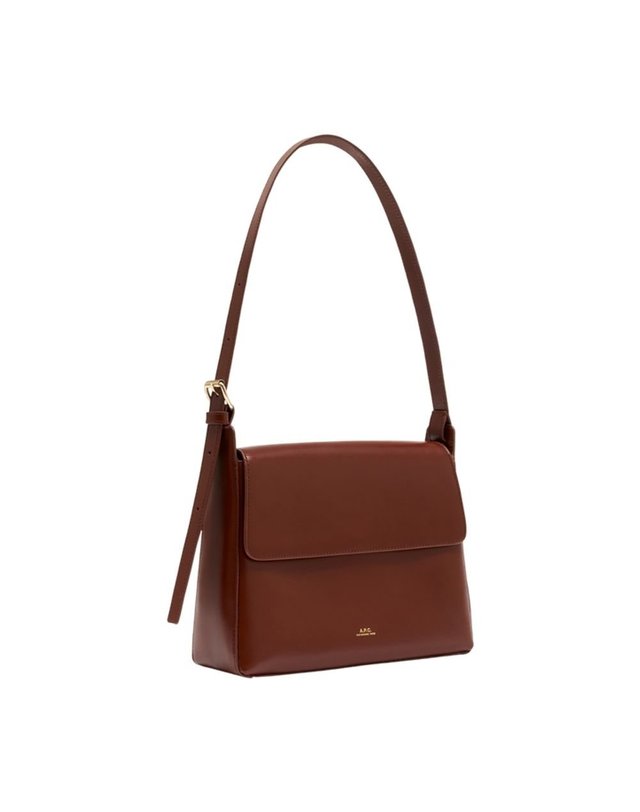 아페세 [해외직구] 26 F/W A.P.C 아페쎄 버진 플랩 숄더 백 APC 레더 브라운 PXBRU-F61924-CAD B0732032440 착용컷