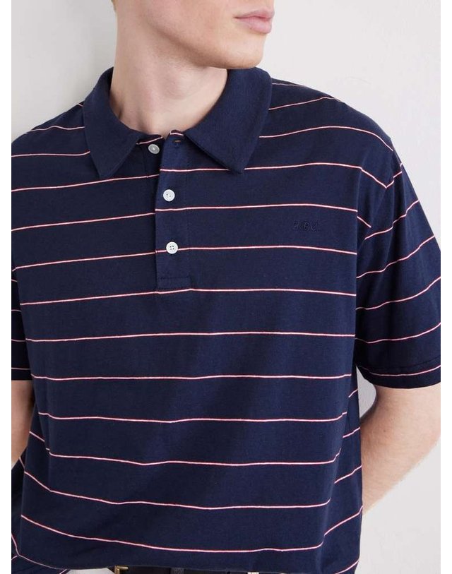 아페세 [해외직구] 26 F/W A.P.C 아페쎄 헨리 스트라이프 코튼블렌드 저지 폴로 셔츠 COHPB-H26552 B0082101178 착용컷