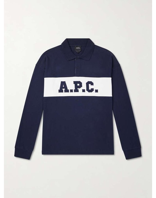 아페세 [해외직구] A.P.C 아페쎄 ALEXIS 로고-엠브로이드 코튼-저지 폴로 셔츠 COHRU-H26633 B0082178748 착용컷