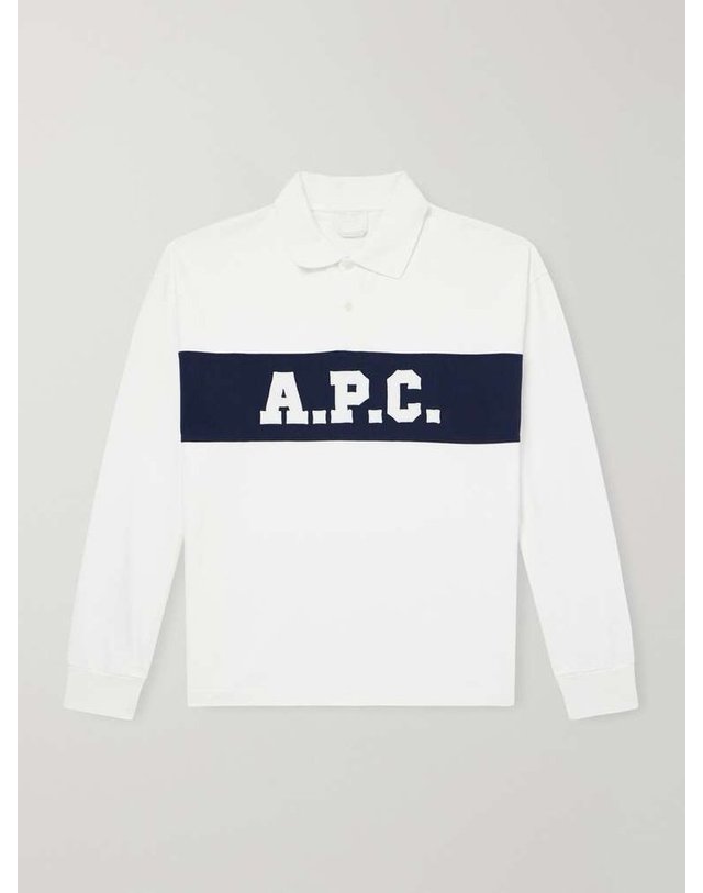 아페세 [해외직구] A.P.C 아페쎄 ALEXIS 로고-엠브로이드 코튼-저지 폴로 셔츠 COHRU-H26633 B0082178763 착용컷
