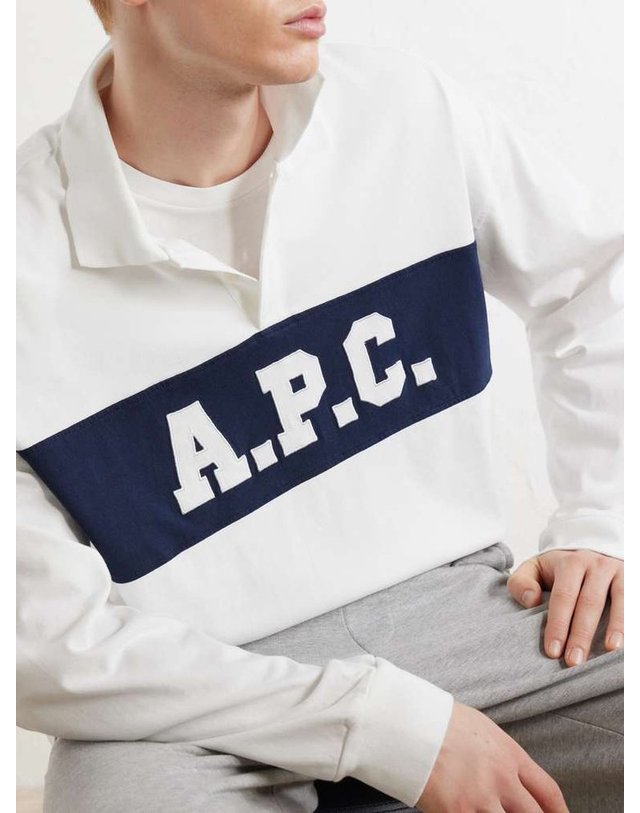 아페세 [해외직구] A.P.C 아페쎄 ALEXIS 로고-엠브로이드 코튼-저지 폴로 셔츠 COHRU-H26633 B0082178763 착용컷