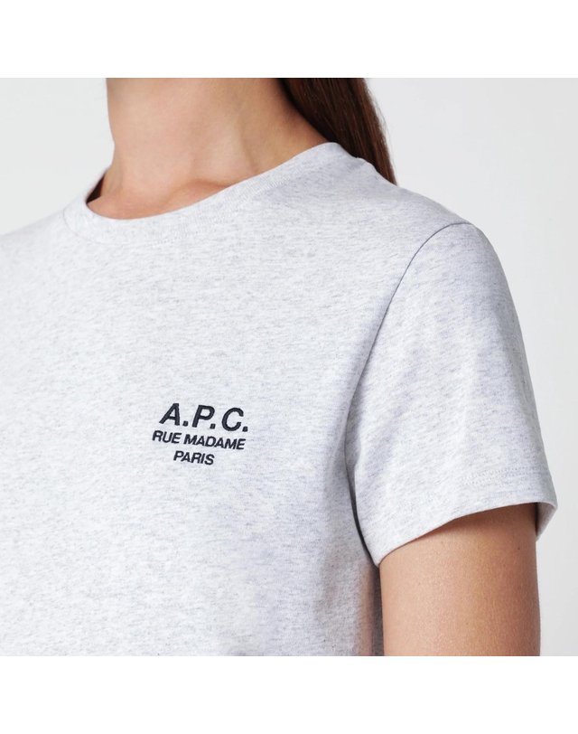 아페세 [해외직구] 26 F/W A.P.C 아페쎄 그레이 코튼 티셔츠 WITH 엠브로이드 COHBU-F26610CO-TPN B0052306761 착용컷