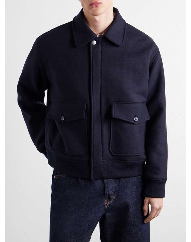 아페세 [해외직구] A.P.C 아페쎄 찰리 울블렌드 트윌 블루종 자켓 WVBEB-H32125 B0082510477 착용컷