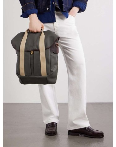 [해외직구] 26 F/W 블루 드 쇼프 CHILOE 레더 WAXED 코튼캔버스 백팩 S25522 B0081997328