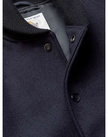[해외직구] 23 S/S 골든 베어 더 ALBANY 울블렌드 & 레더 봄버 자켓 V80 B0080066400