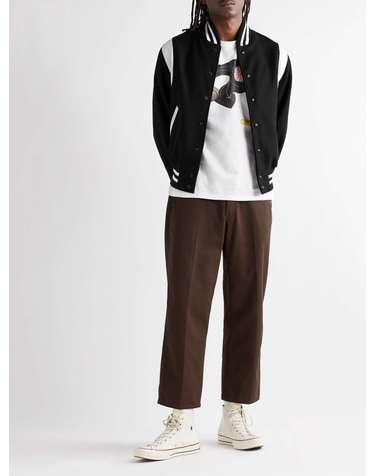 [해외직구] 23 S/S 골든 베어 더 헤이스 레더 울블렌드 발시티 자켓 V89 B0080078879