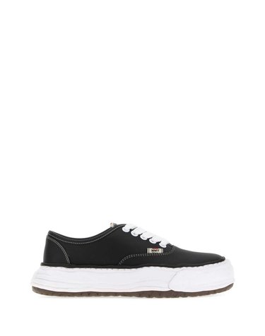 [해외직구] 미하라 야수히로 베이커 26 오리지널 솔 레더 로우 탑 스니커즈 A16FW702 BLACK B0442118052