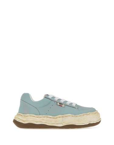 [해외직구] 미하라 야수히로 올리버 오리지널 솔 SHRINK 레더 탑 스니커즈 A16FW707 BLUE B0442118055