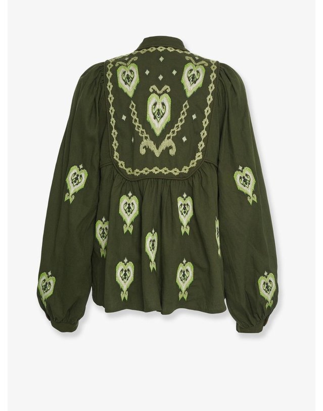팜리오 [해외직구] 26 S/S 팜리오 엠브로이드 PUFF 슬리브 LENZINGTM ECOVEROTM EUROFLAXTM 셔츠 344172L0013 B0652252119 착용컷