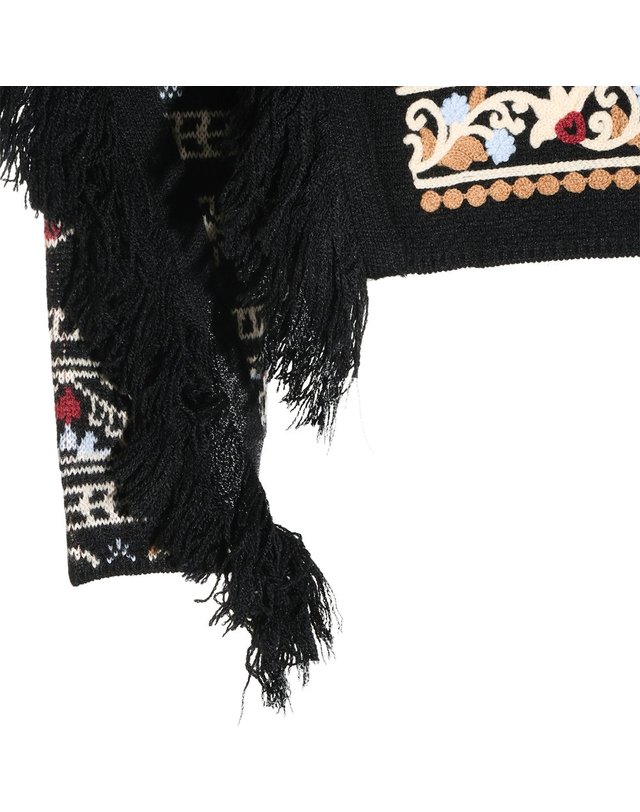 팜리오 [해외직구] 팜리오 블랙 러브 페이슬리 CORNELLI 울 블렌드 스웨터 362417L0002 B0482334236 착용컷