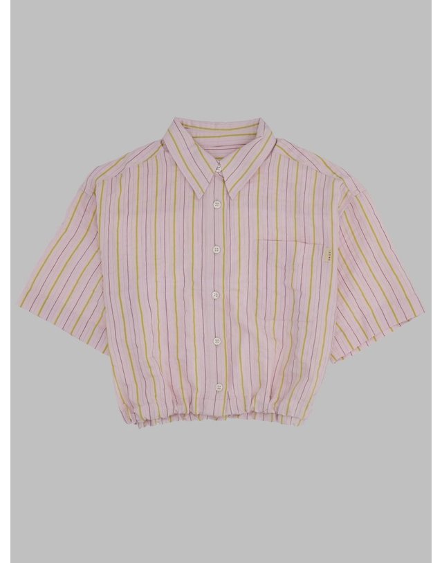 벨레로즈 [해외직구] 23 S/S 벨로즈 크롭 스트라이프 셔츠 (KIDS 상품) BK231402K_S0984STA B0042150253 착용컷