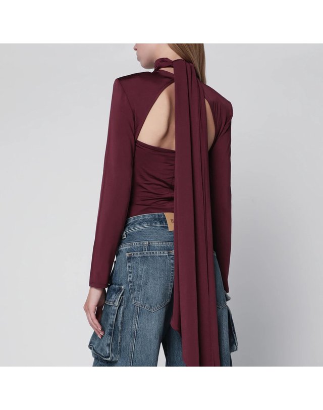 로테이트 [해외직구] 26 F/W 로테이트 버건디 SCARFDETAIL 탑 1161752694BCR2080-2694 B0052182063 착용컷