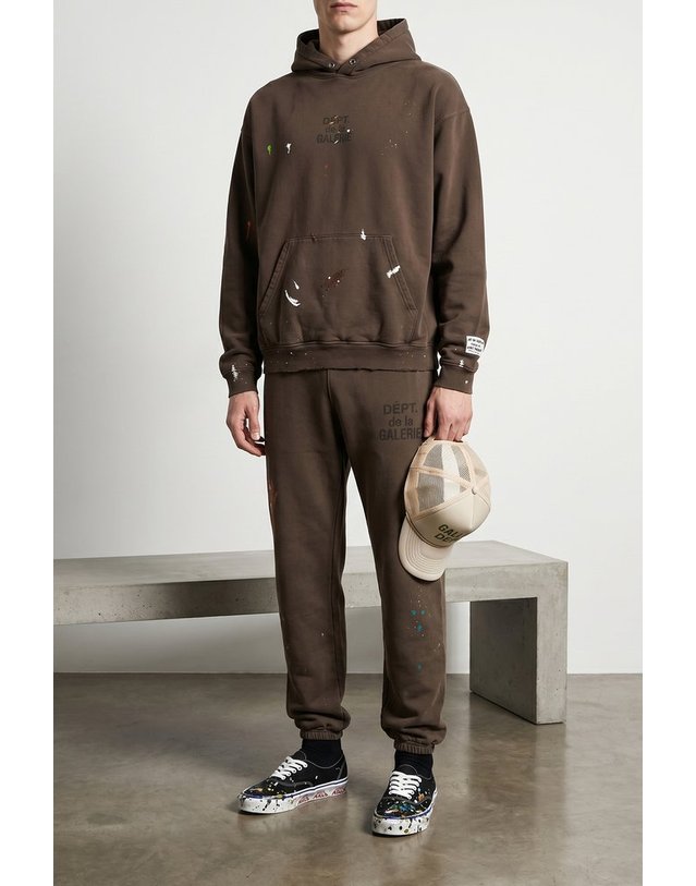 갤러리 디파트먼트 [해외직구] 갤러리 댑 GD FRENCH 로고 스웨트팬츠 BTM035 SEPIA B0442329009 착용컷