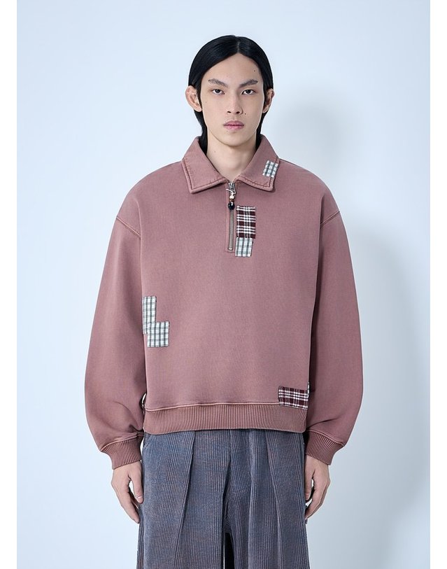 스토리 엠에프지 [해외직구] 26 S/S 스토리 MFG. GEO 패치워크 맨투맨 SPS26TPGEQCOTBRR B0111964487 착용컷