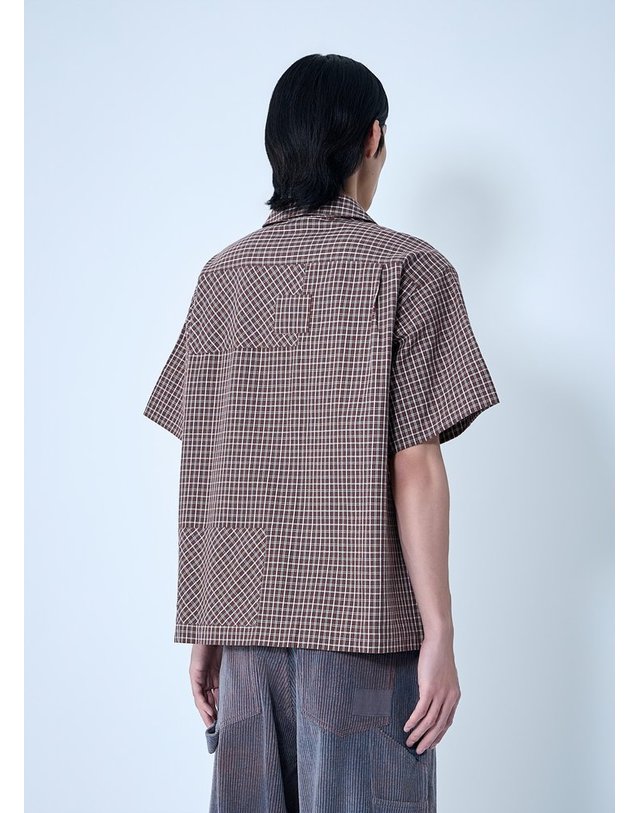 스토리 엠에프지 [해외직구] 26 S/S 스토리 MFG. CHECKERED 쇼츠 슬리브 셔츠 SPS26SHPALHALBRO B0111964491 착용컷