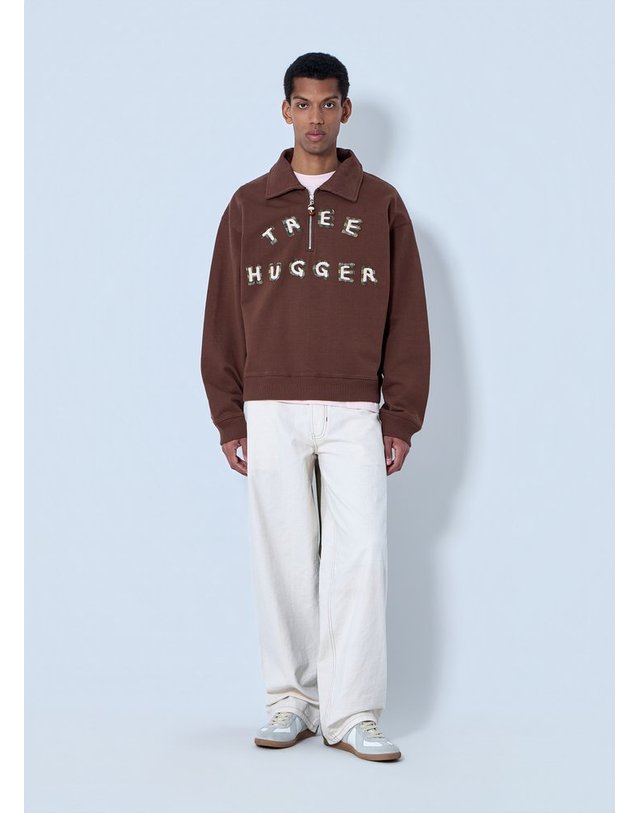 스토리 엠에프지 [해외직구] 26 S/S 스토리 MFG. 하프지퍼 COLLARED 맨투맨 SSS26SWGPOCOTBTH B0112009546 착용컷