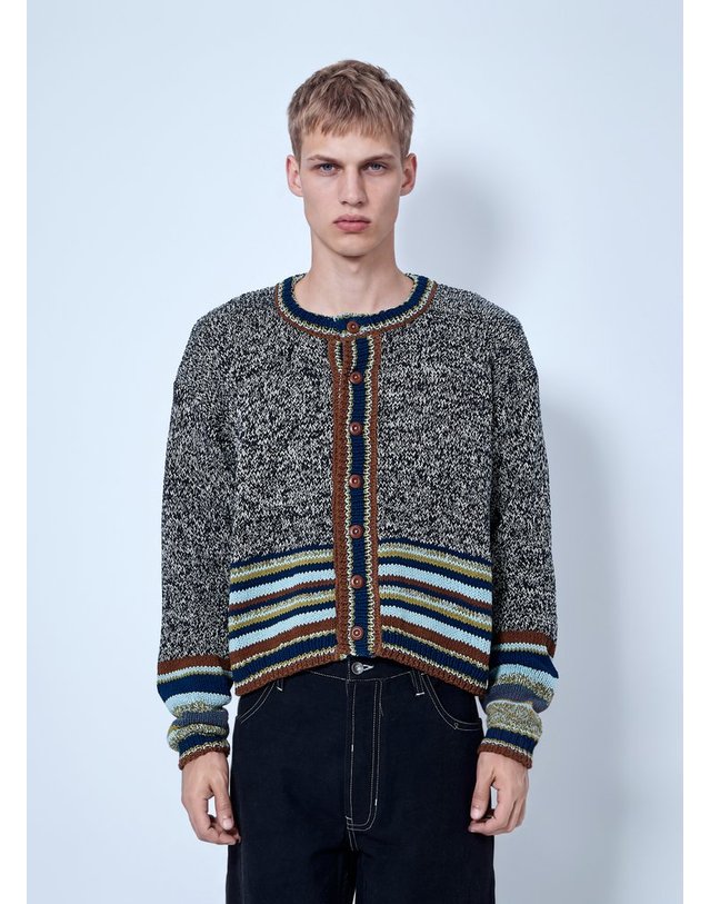 스토리 엠에프지 [해외직구] 26 F/W 스토리 MFG. ROOT 니트 OAKMOSS 가디건 SAW26KNIROCCOTBLS B0112367489 착용컷