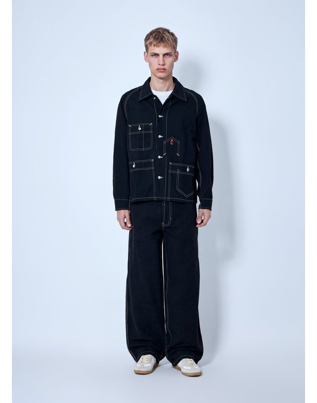 스토리 엠에프지 [해외직구] 26 F/W 스토리 MFG. 캔버스 러브 LETTER DEPOT 자켓 SAW26JADPJCOTLLB B0112367517 착용컷
