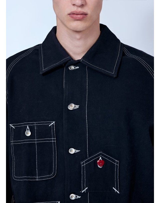 스토리 엠에프지 [해외직구] 26 F/W 스토리 MFG. 캔버스 러브 LETTER DEPOT 자켓 SAW26JADPJCOTLLB B0112367517 착용컷