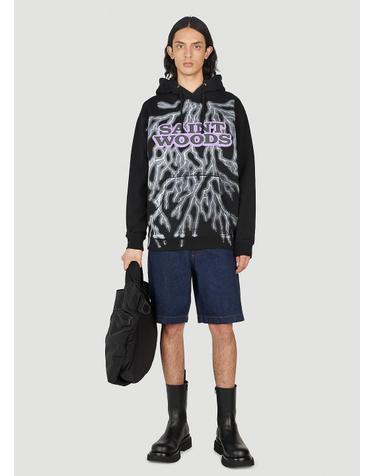 [해외직구] 23 S/S 세인트우드 LIGHTNING 후드 맨투맨 SW01618 Black B0110823462