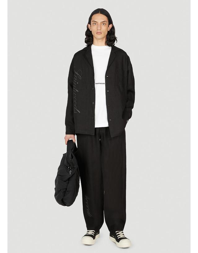 세인트우드 [해외직구] 23 S/S 세인트우드 로고 프린트 파자마 팬츠 SW01614 Black B0110822588 착용컷