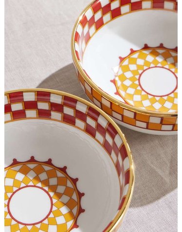 [해외직구] 라 더블 제이 셋 오브 투 골드-플레이트 페인트 PORCELAIN SNACK BOWLS BWT0004_CER001APL01_RE06 B0082127638