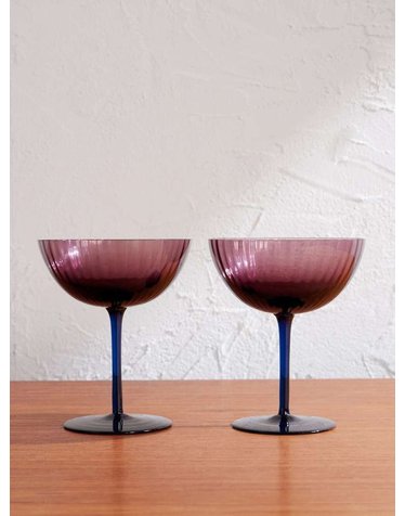 라더블제이 [해외직구] 라 더블 제이 레인보우 셋 오브 투 무라노 글라스 CHAMPAGNE COUPES GLA0012_MUR001VIO05_ B0082500925